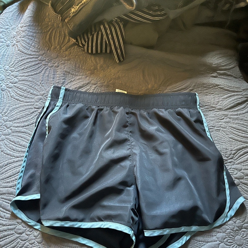 Women's Black Shorts with Blue Trim